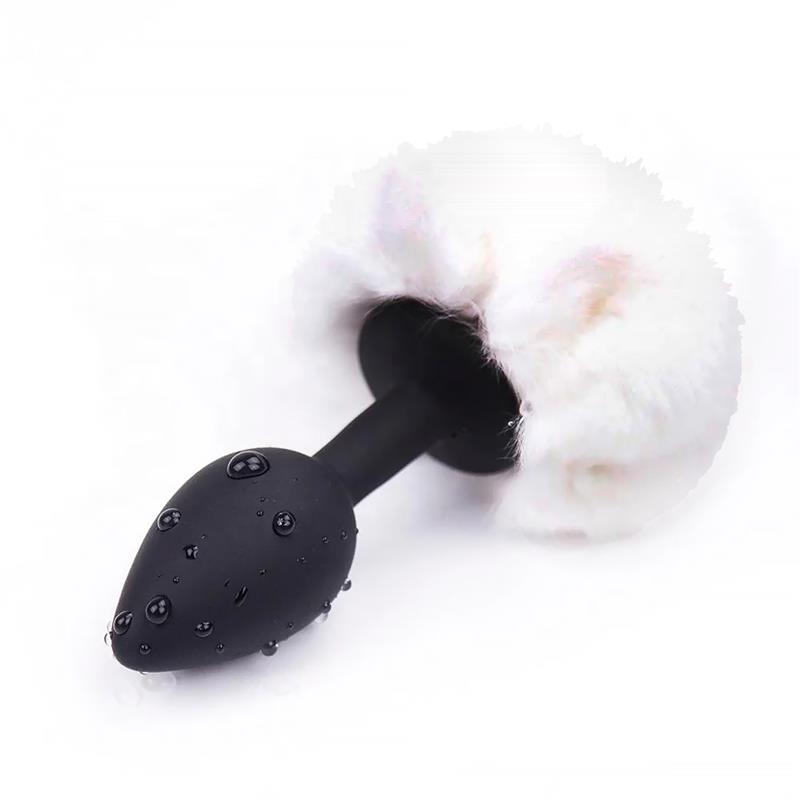 butt-plug-with-pompon-white-size-s