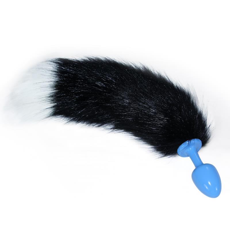 metal-butt-plug-blue-with-black-and-white-fox-tail