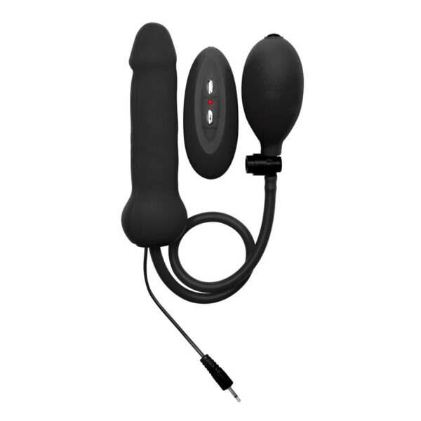 Shots Ouch! Inflatable Vibrating Silicone Dong Black