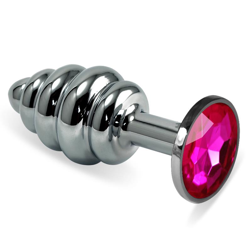 spiral-butt-plug-rosebud-with-fuchsia-jewel